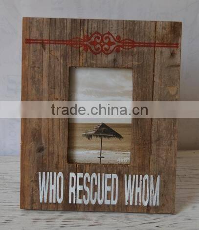 antique wooden picture photo frame with silk screen printing