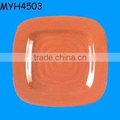 Handmade triple tiered terracotta fruit dish