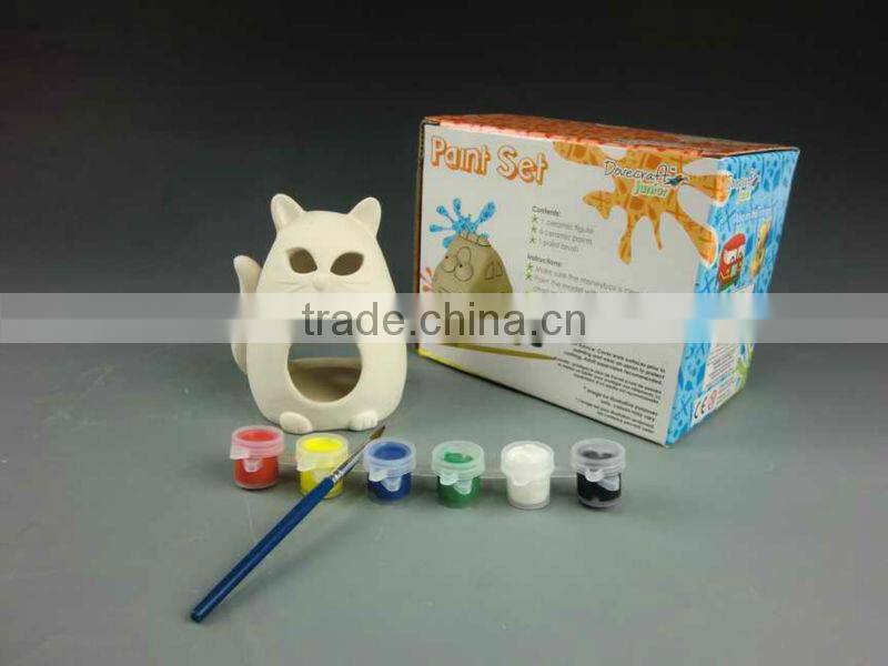 DIY pottery fish coin bank-diy ceramic christmas decorations -paint it yourself halloween gifts
