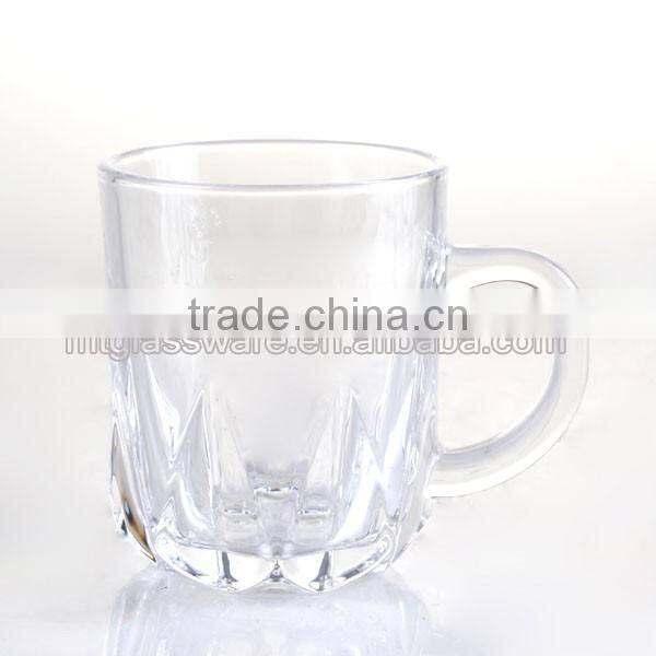 Machine Pressed Glass Tea Cup for Drinking Tea Cup with Handle