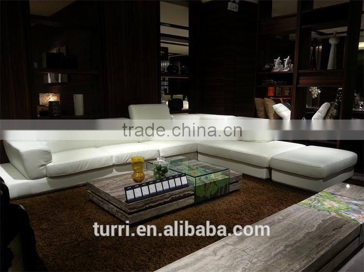 high quality italian geniune leather corner sofa , white leather sofa