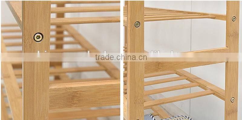 Factory price wholesale 4 tier practical promotion wooden shoe rack
