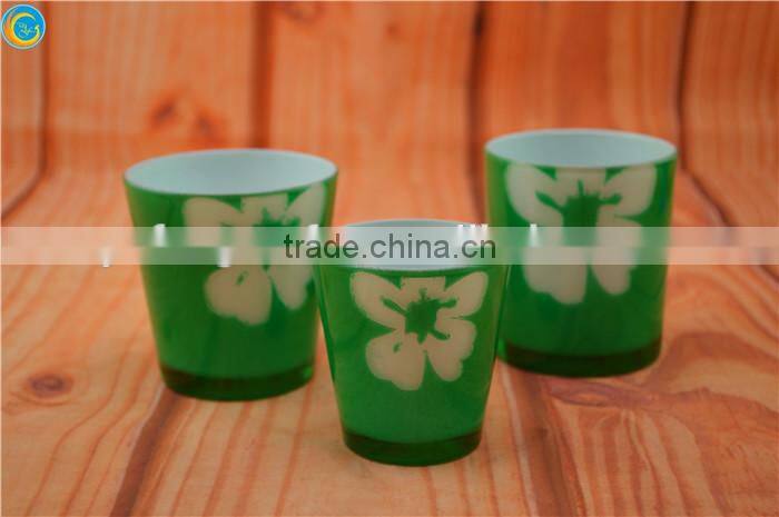 colored candles promotion glasses,glass candles jar,color tea cup holder
