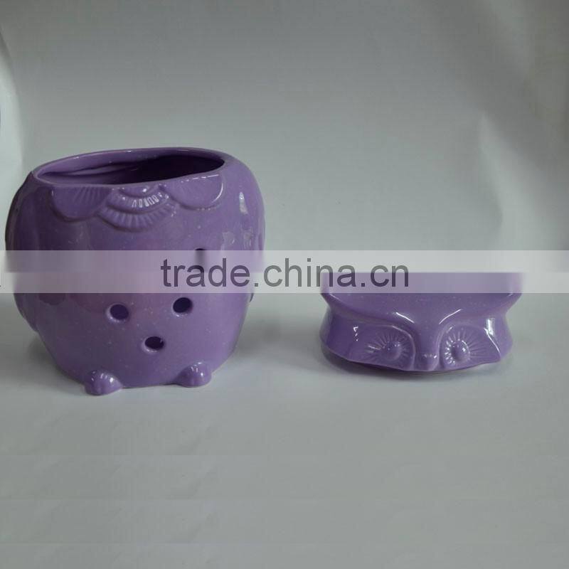 factory direct owl cookie jar ceramic storage jar with lid