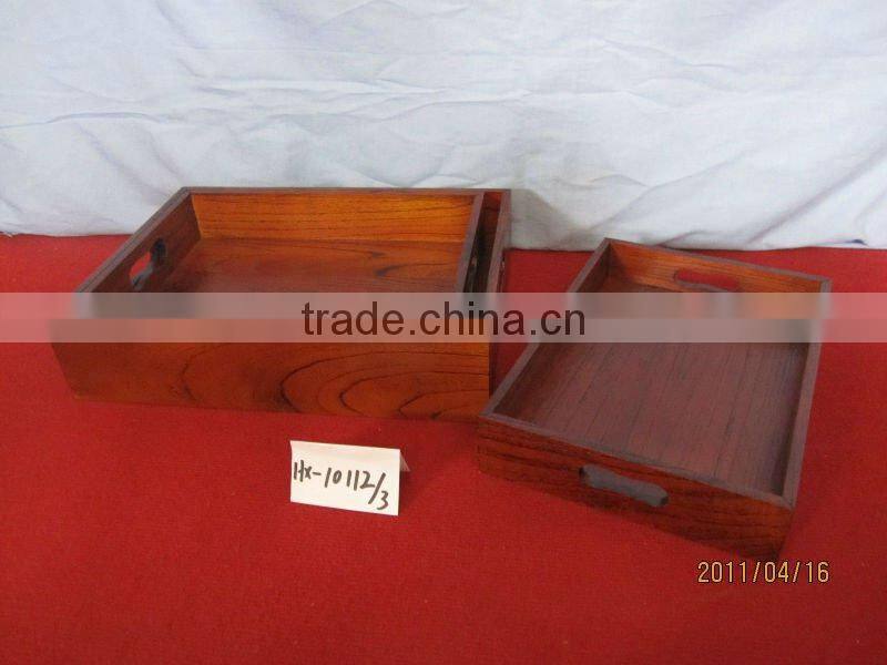 storage carbonize wooden serving tray ,wooden fruit tray for sale