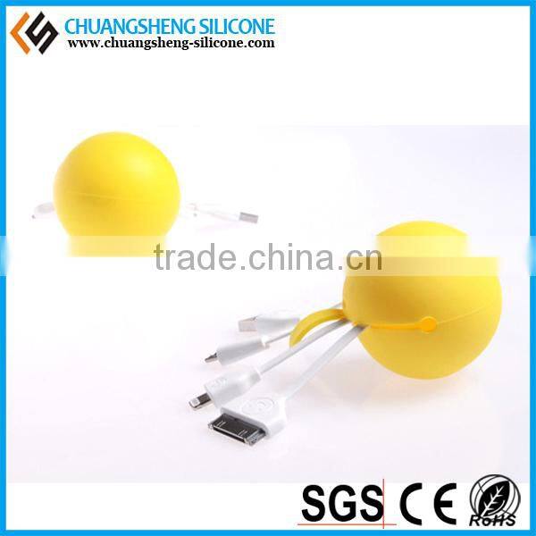 customized data wire case, silicone phone holder, funny silicone data link box