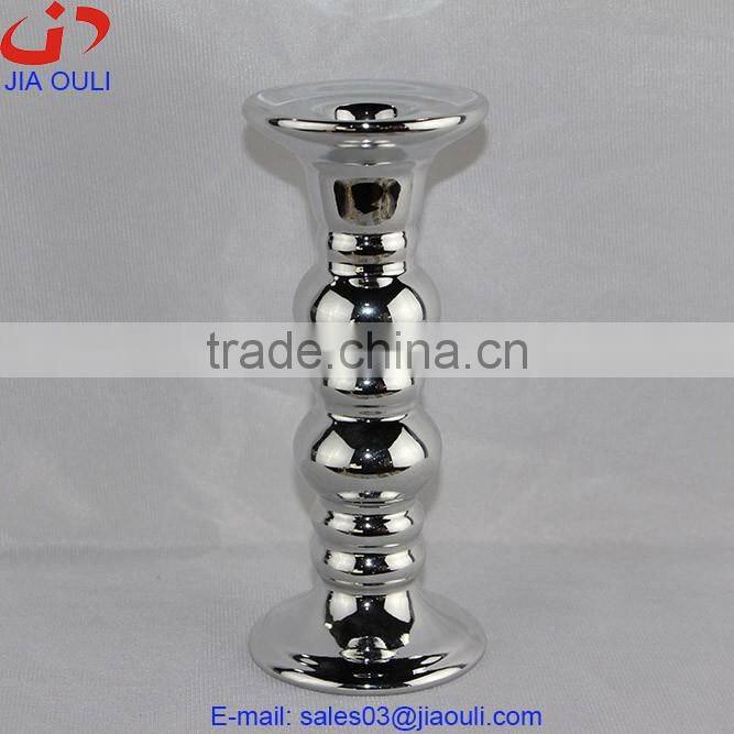 weddings decoration centerpieces plating silver ceramic candlestick holders