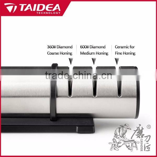 GRINDER Round 3 Stages Stainless Steel Kitchen Knife Sharpener