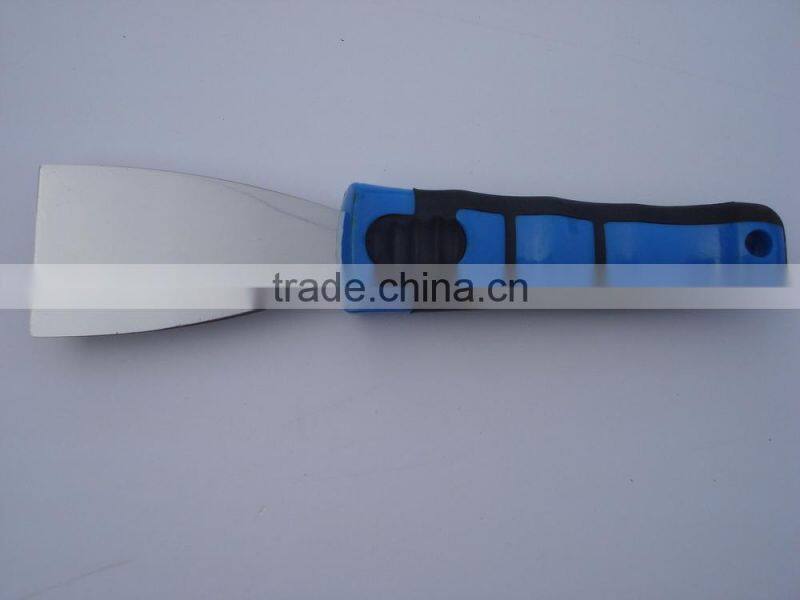 paint scraper with rubber handle, mirror polished blade