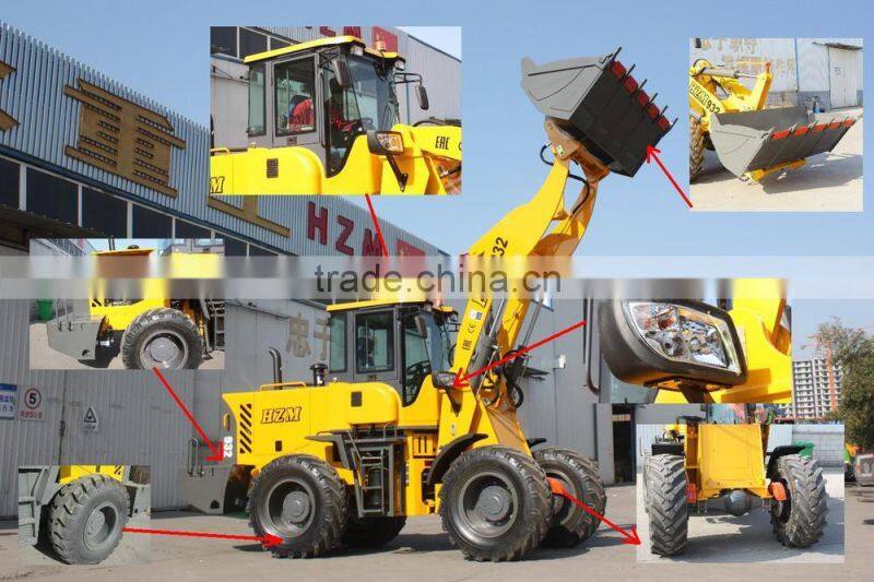 new type HZM 932 Chinese wheel loader with log fork