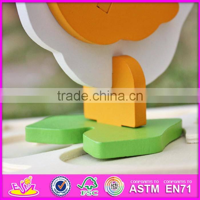 2017 New product funny 3d chicken children wooden puzzles of animals W14G044