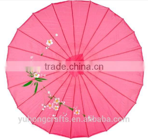 Chinese style silk parasol with flower painting