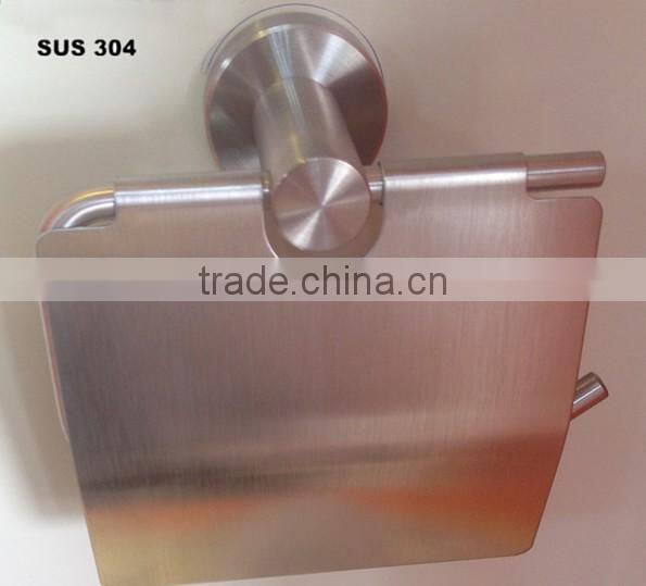 Bath Hardware factory supply stainless steel roll paper rack (with cover )