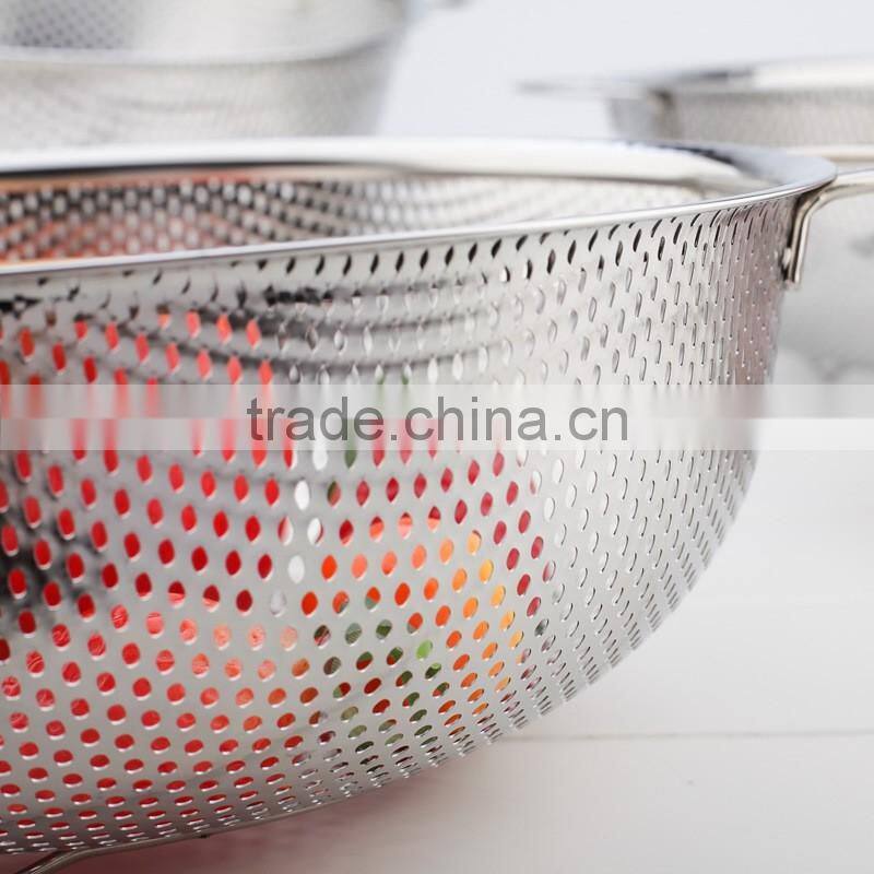 Best selling 5 quart stainless steel perforated fine mesh colander