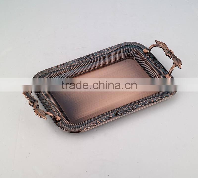Gold Stainless Steel decorative tray for wedding