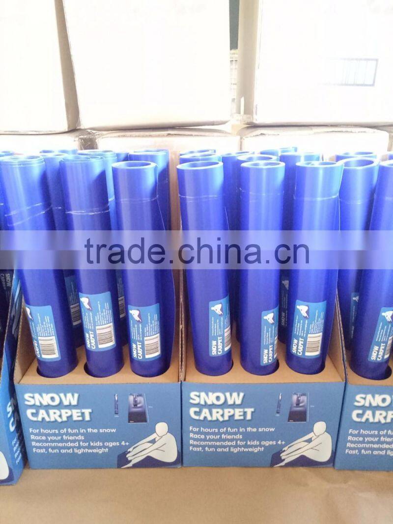 vintage rare Nice Karpet Plastic blue Jet Sled with built in handles 18" x 54"