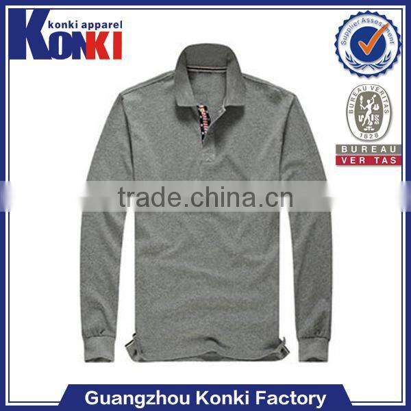 most popular printed long sleeve cotton maroon color polo shirts