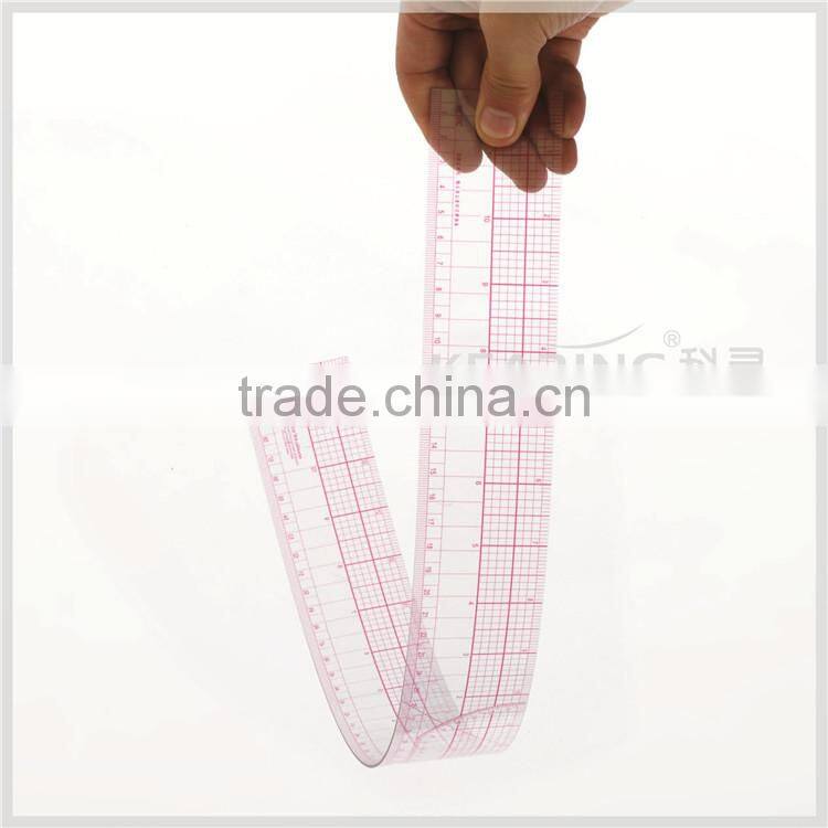 Kearing brand 1.2mm thick sandwich printing PVC flexible 24" Garment Ruler for fashion design pattern making #8097