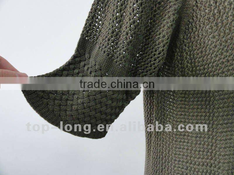 2012 fashion mesh v neck women's sweater dress knitwear