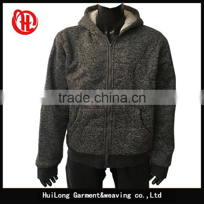 2017 New design fashion polyester men grey hoodie jacket