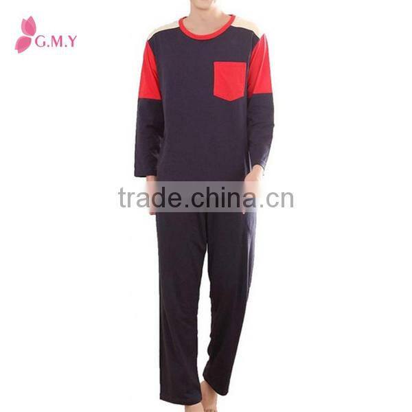 Lovers Long Sleeve 100% Cotton Color Block Pajamas Lingerie ,couples pajamas