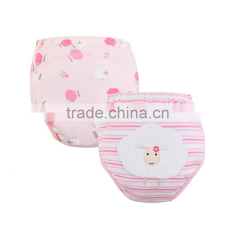2014 baby wear 100 cotton embroider toddler potty training pants diaper