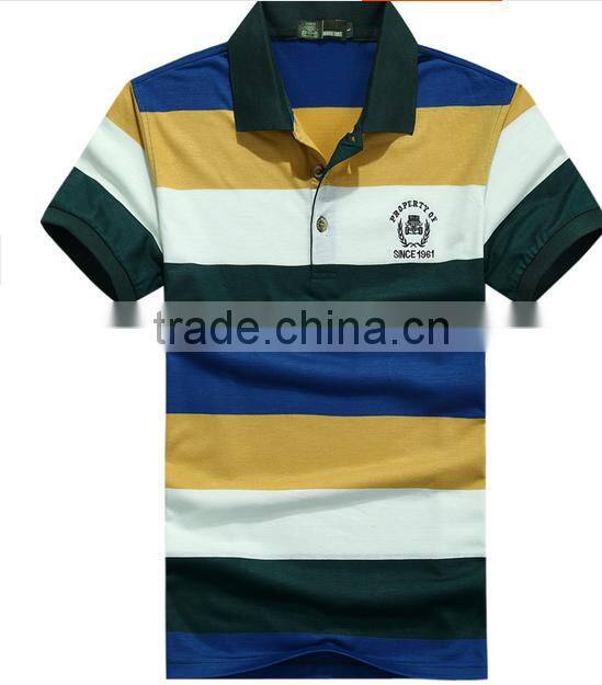 High quality mens stripe polo t shirt manufacturers