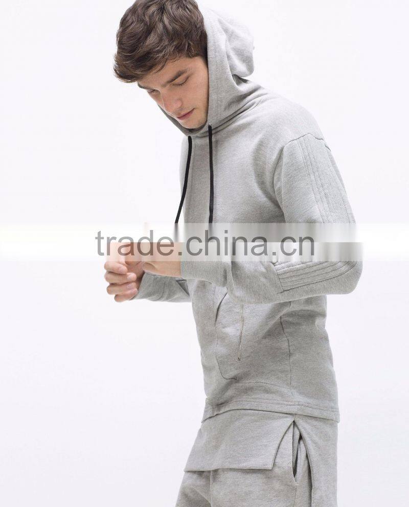 2017 ripped french terry sport wears grey tracksuit running suits for men