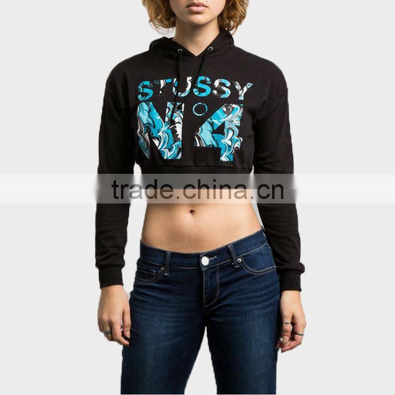 sweater with Long sleeve crew neck ladies sportswear