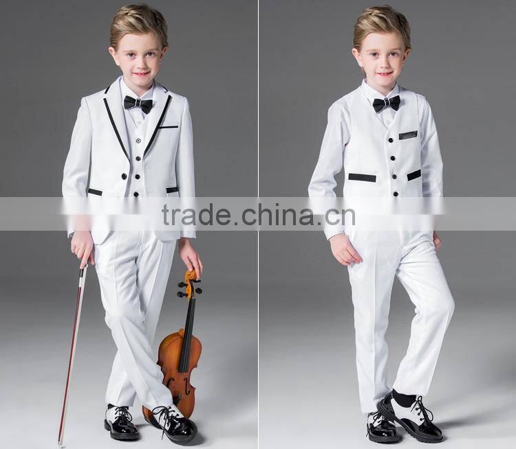 ELPA NXB0082 designer 3 piece flower boy white wholesale kids suit