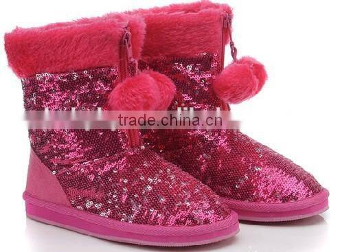 2014 china wholesale shinny fabric winter children boots
