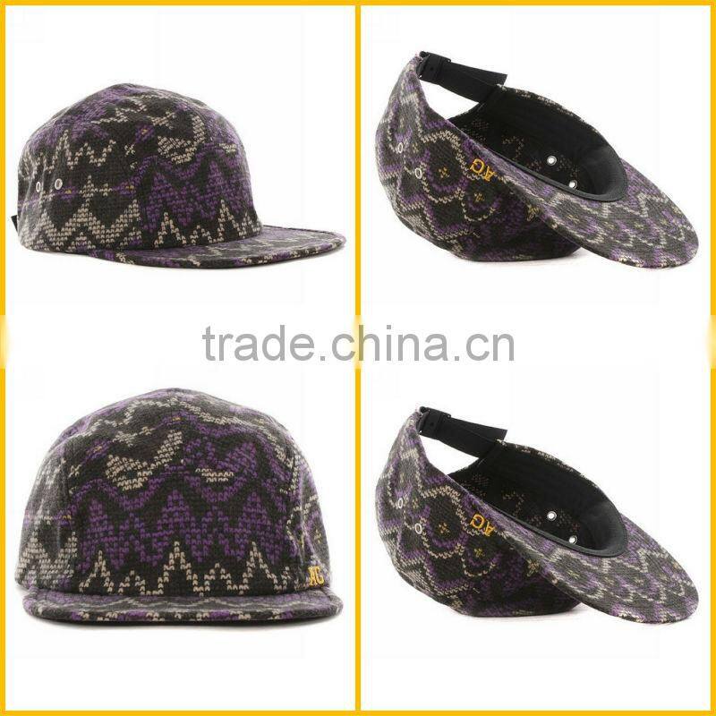 Custom Leather Patch Hat/Fashion Twill Five Panels Cap