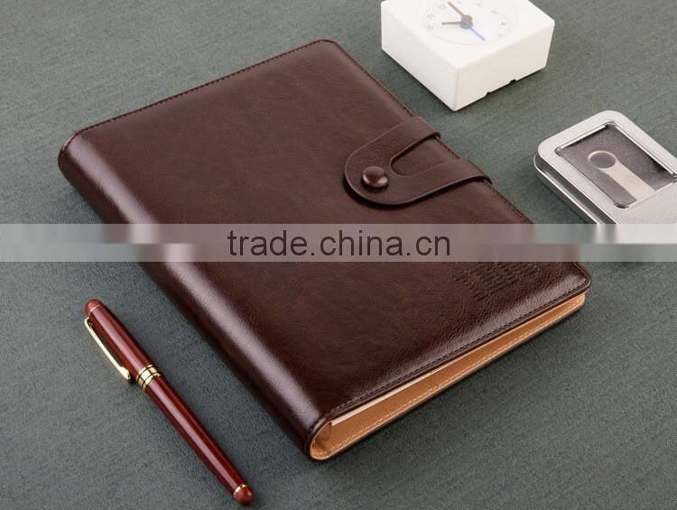 25K PU leather planner with metal buckle custom business organizer agenda emboss/gold stamp logo