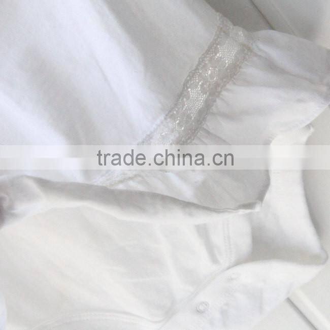 Natural White Organic Cotton Girls Baby Bodysuits