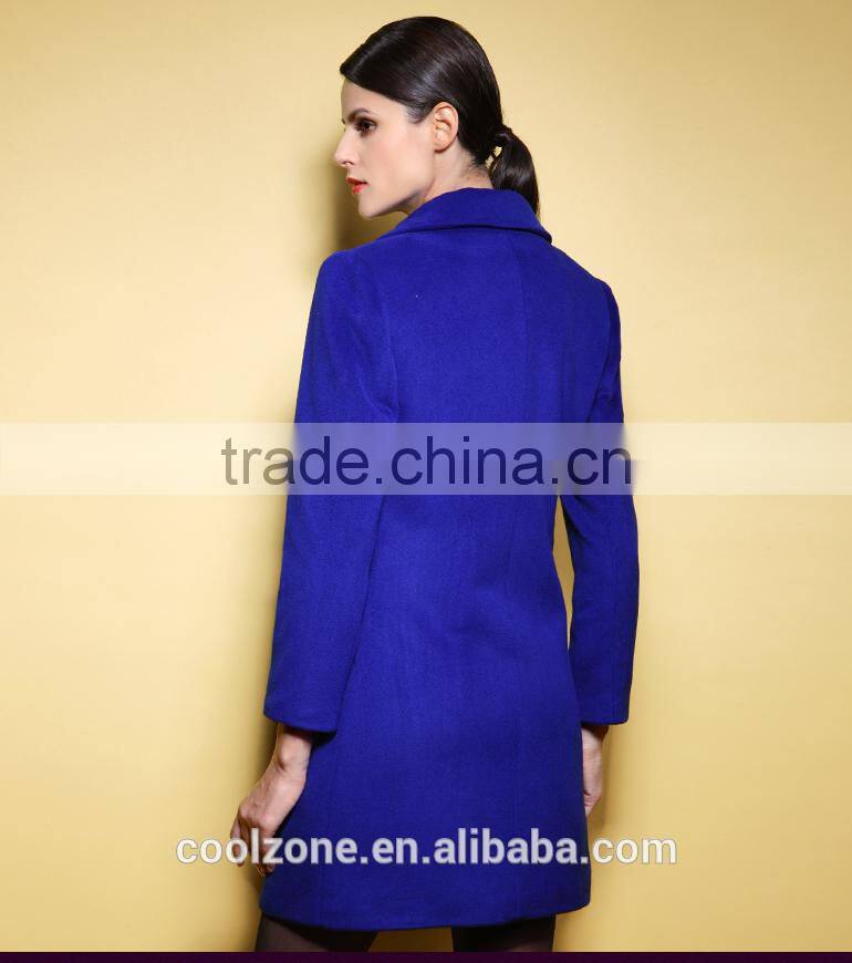 Women's elegant new style women coat 2015 fashion ladies long sleeve classic wool coat