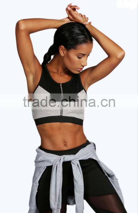 Woman fashion yoga wear nylon spandex wicking fabric yoga tank top sport