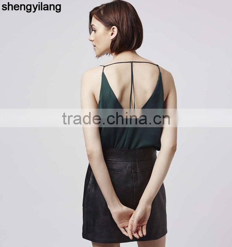 Most fashionable variety of colors strappy plunge cami top