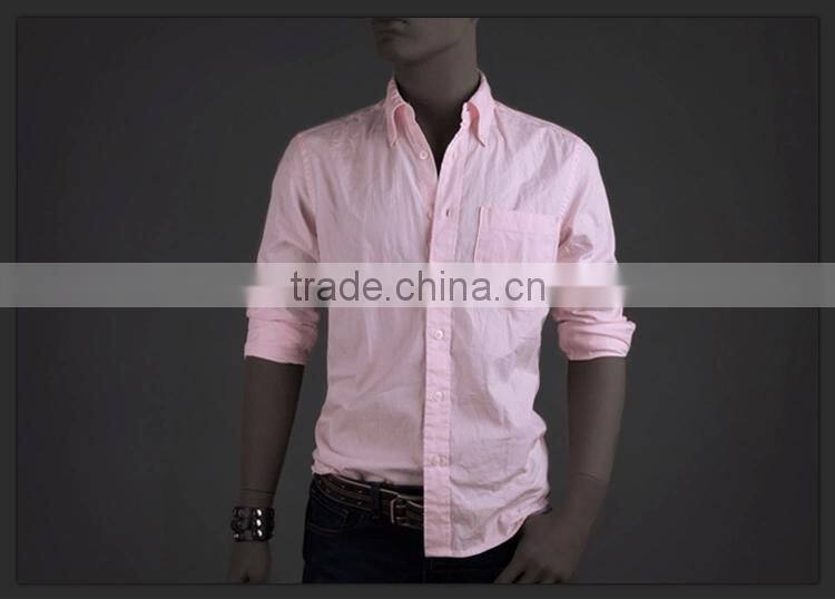 Latest fashion custom pure color washing oxford mens dress shirts