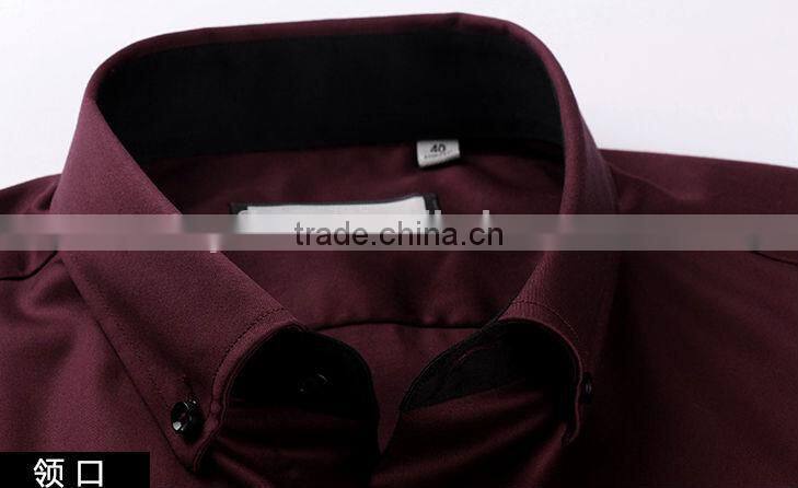 Yiwu manufacturer long sleeve burgundy men dress shirts