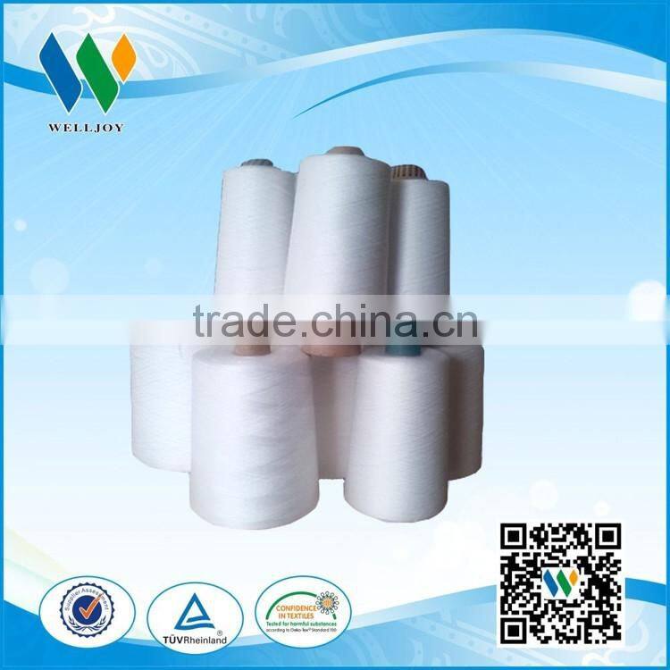 50S/3 small spool polyester sewing thread with raw white color