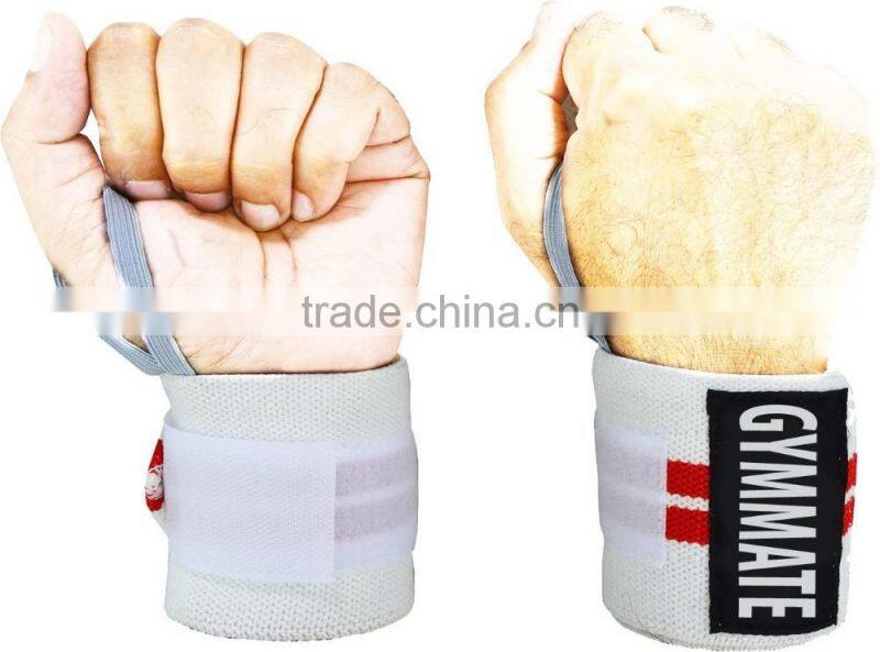 18" Heavy Duty Wrist Wrap (WHITE) by GYM MATE