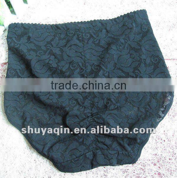 wholesale womens plus size high waist panty good elastic lace panty