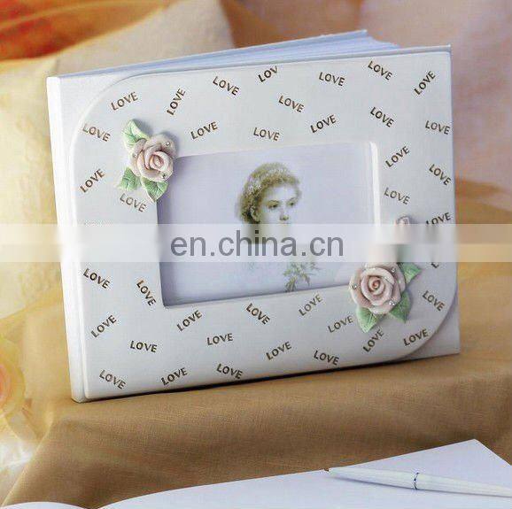 rose design Graceful signature guest book wedding gifts