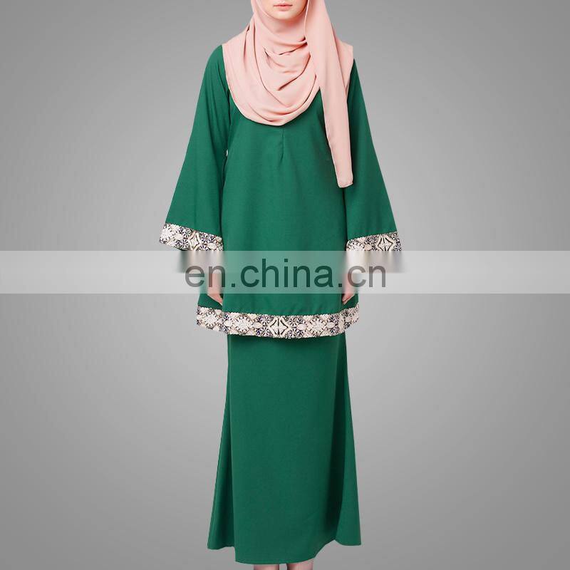 Dubai Abaya Designs Elegant Muslim Lady Baju Kurung Modest Style Women Clothing Popular Baju Suit