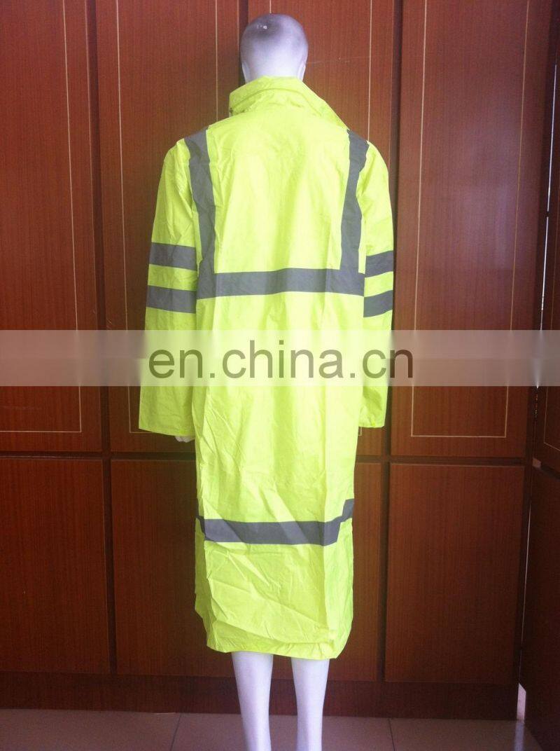 custom plus size reflective safety policeman pvc long rainwear