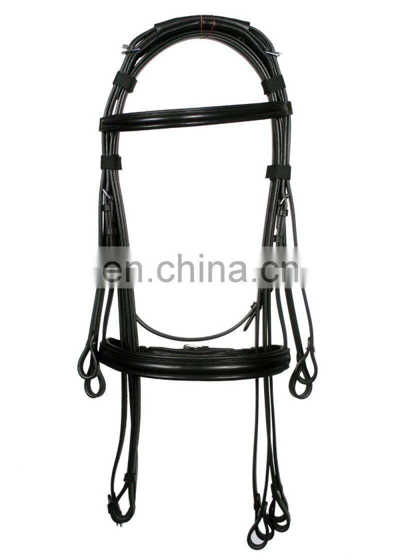 Hot Plain Black New Arrival Durable Real Leather Horse Bridle
