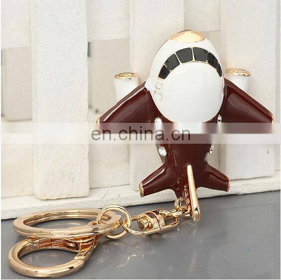 WHOLESALE PLANE WOMEN GIFT CTYSTAL AIRCRAFT KEYCHAIN