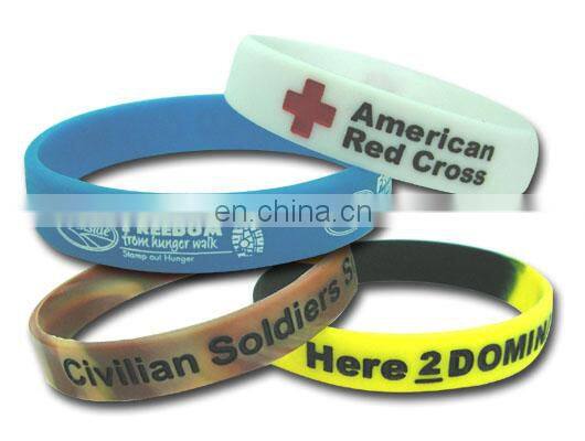 embossed printed silicone wristband/bracelet