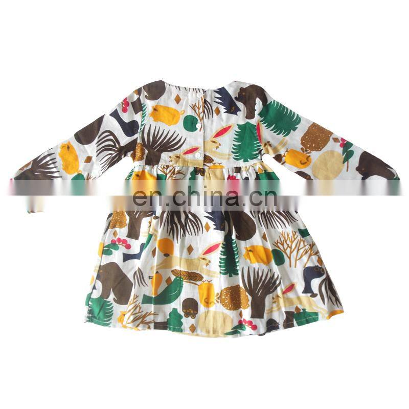 2018 Hot Sale Girls Floral Dress Flutter Sleeve Dress Girls Summer Dress