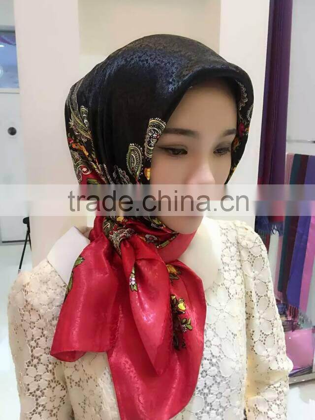 S446 Popular leisure design muslim square scarf